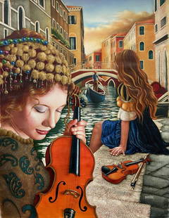 Mechones Dorados Y Cuerdas De Violin By Edgar Barrios: First-Rate original oil on canvas. Hand signed by Barriosartist. This artwork comes framed. Approximately 36x48 inches