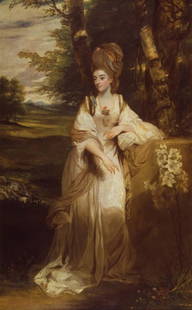Sir Joshua Reynolds - Lady Bampfylde: Artist: Sir Joshua Reynolds - Title: Lady Bampfylde - Medium: Fine Art Reproduction Giclee on Canvas - Image Size: Approximately 32 inches x 19.75 inches - Unframed on Unstretched Canvas - Biography: