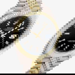 Mens 18K Two Tone Yellow Gold And Stainless Steel Black Index 41MM Datejust With: One Mens Pre Owned 18K Yellow Gold And Stainless Steel Rolex Datejust 41MM Polished, Serviced and Electronically Tested, Rolex Yellow Gold and Stainless Steel Case: 41mm, Rolex Yellow Gold Crown, Role