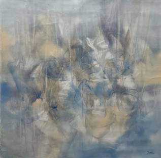 LXIX by Leonidas Zavaleta: Magnificent original acrylic on canvas. Hand signed by artists. Artwork comes with a certificate of authenticity. This artwork comes rolled.?Size?60x60"