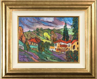 Dusk Approaches by Manor Shadian: Superb original acrylic on canvas. Hand signed by Artist. This artwork comes framed ready to hang. Art size 12x16 inches. Frame size 18x22.