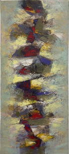 Calm Outburst By Lopez: Wonderful original acrylic on canvas. Hand signed by Lopez. This artwork comes rolled. Approximately 20x47 inches