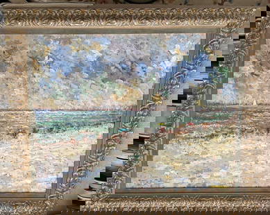 Sea Atmosphere by Samir Sammoun: Canada's most famous Museum reknown impressionist, Samir Sammoun, has created this gorgeous original ocean setting in heavy impasto on linen, framed in a unique italian moulding & silk liner.
