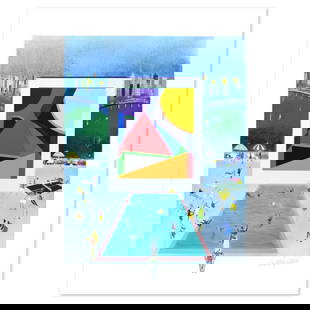 Country Club by Posillico Leo: "Country Club" is a limited edition serigraph on paper by Leo Posillico numbered and hand signed by the artist. Includes Letter of Authenticity. Measures approx. 25" x 30.5" (with border) 19" x 24" (i