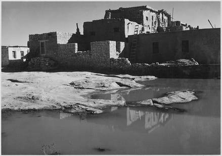 Adams - Acoma Pueblo 3: Artist: Ansel Adams - Title: Acoma Pueblo 3 - Medium: Fine Art Reproduction Giclee on Canvas - Image Size: Approximately 22.5 inches x 32 inches - Unframed on Unstretched Canvas - Biography: As a cons