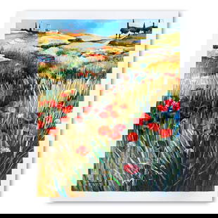 Country Tranquility by Dupond Yuri: "Country Tranquility" is a limited edition serigraph on paper by Yuri Dupond. It is numbered and hand signed and includes a letter of authenticity. Measures approximately 12" x 15.5" (image).