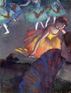 Edgar Degas - Ballet, From A Box View: Artist: Degas - Title: Ballet, From A Box View - Medium: Fine Art Reproduction Giclee on Archival Canvas - Image Size: Approximately 20 inches x 15.25 inches - Framed: Unframed on Unstretched Canvas -