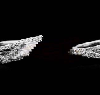 2.13 ctw Diamond Ring - 14KT White Gold: One electronically tested 14KT white gold ladies cast diamond engagement ring with a bright polish finish. Identified with markings of "14K". Condition is new. Containing: One prong set princess cut d