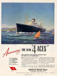 Cunard Line: Artist: Unknown - Title: Cunard Line - Medium: Fine Art Giclee on Canvas - Image Size: Approximately 20 inches x 15 inches - Unframed on Unstretched Canvas