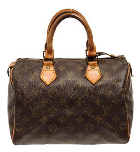 Louis Vuitton Speedy 25 cm Handbag: One Louis Vuitton Speedy 25 cm Handbag. Item is sold AS-IS. All available information is listed in the description and shown in the photo. Louis Vuitton Speedy 25 cm handbag with monogram coated canva