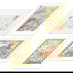 The Family Suite Edition I by Hibel (1917-2014): "The Family Suite Edition I" is a 4-piece set of limited edition lithographs on paper celebrating the beauty of family in all of its four stages: "Sowing - The Promise" "Ripening - The Fulfillment" "H