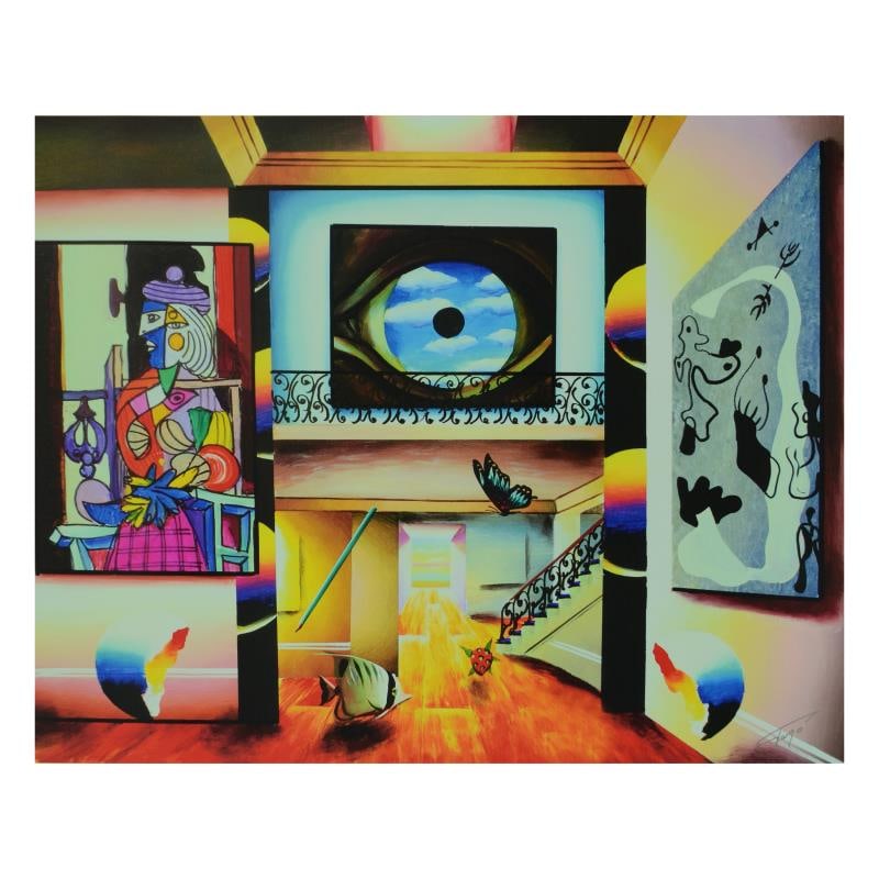 Clouds in My Eye by Ferjo,: "Clouds in My Eye" is a limited edition giclee on canvas, bearing Ferjo's authorized signature. Includes Letter of Authenticity. Measures approx. 24" x 20" (image). This item requires special handling