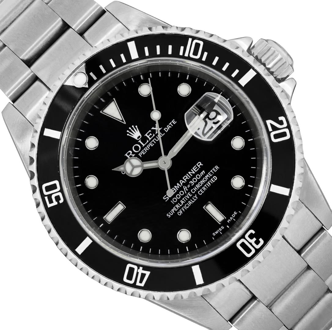 Rolex Mens Stainless Steel Submariner With Rolex Box: One Mens Pre Owned Stainless Steel Rolex Submariner With Date Polished, Serviced And Electronically Tested, Rolex Stainless Steel Case: 40mm, Rolex Stainless Steel Crown, Rolex Bezel: Stainless Steel