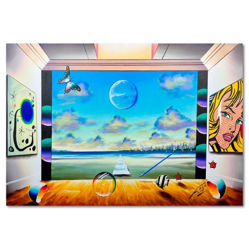 Modern Vision by Ferjo Original: "Modern Vision" is an original painting, oil on stretched canvas, by Ferjo. Hand signed by the artist, this piece comes with a letter of authenticity. Measures approximately 24" x 36" (image).