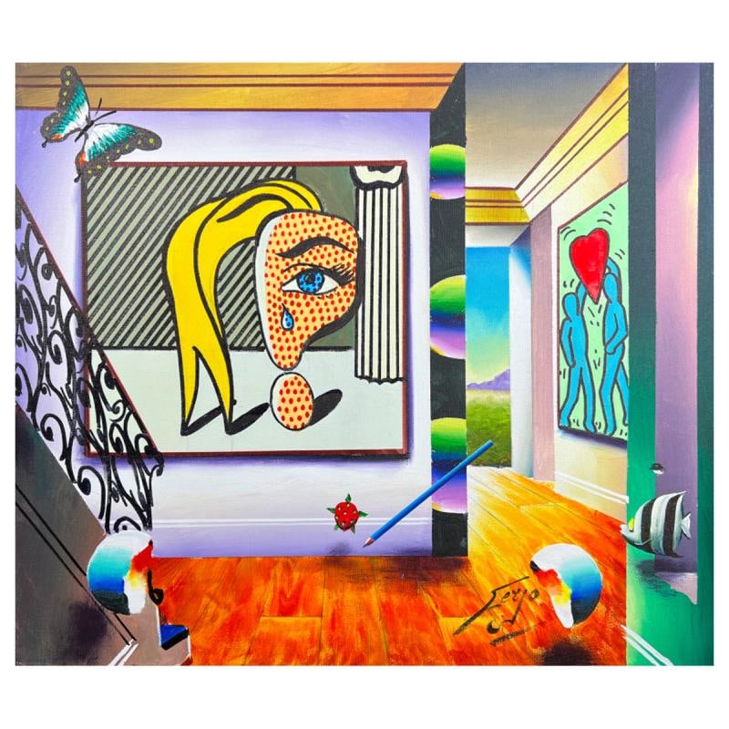 Love and Tears by Ferjo Original: Love and Tears is an original painting, oil on stretched canvas, by Ferjo. Hand signed by the artist, this piece comes with a letter of authenticity. Measures approximately 20 x 24 (image).