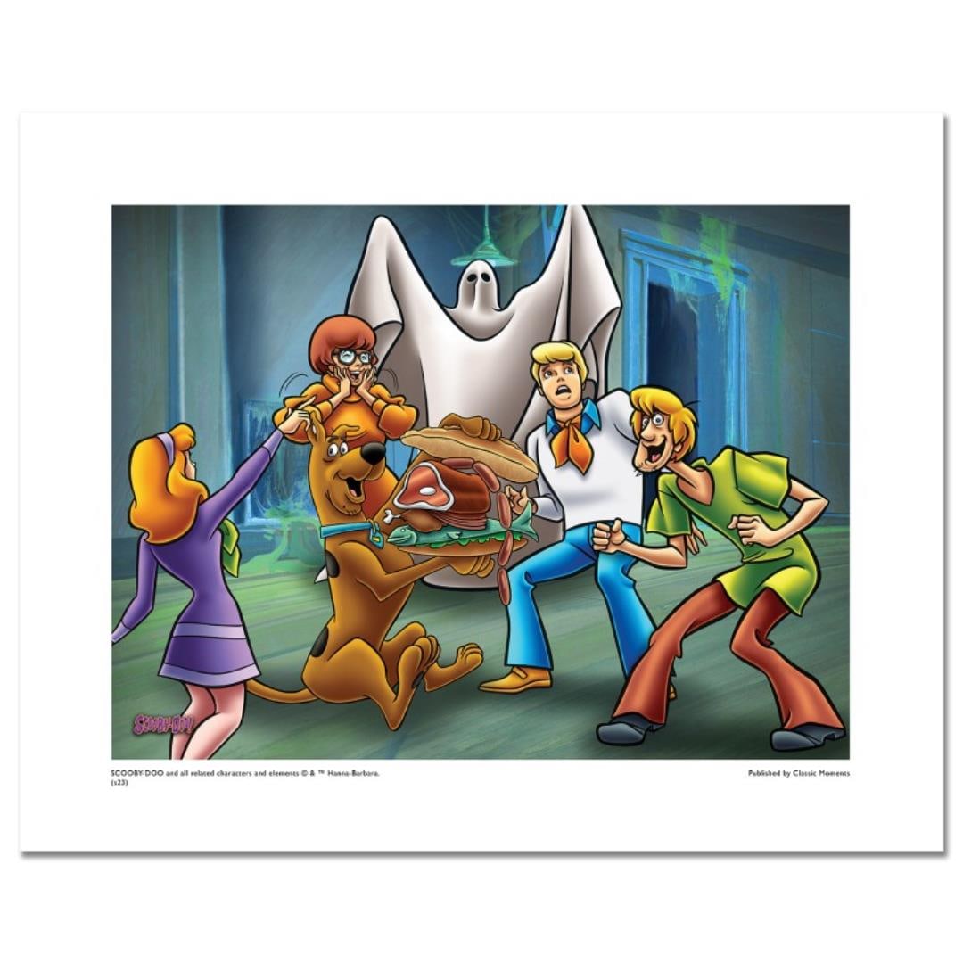 Scooby Sandwich by Hanna-Barbera,: "Scooby Sandwich" is a limited edition giclee on paper from Hanna-Barbera featuring iconic Scooby Doo characters. It comes numbered, with hologram seal, and a Certificate of Authenticity! Measures app