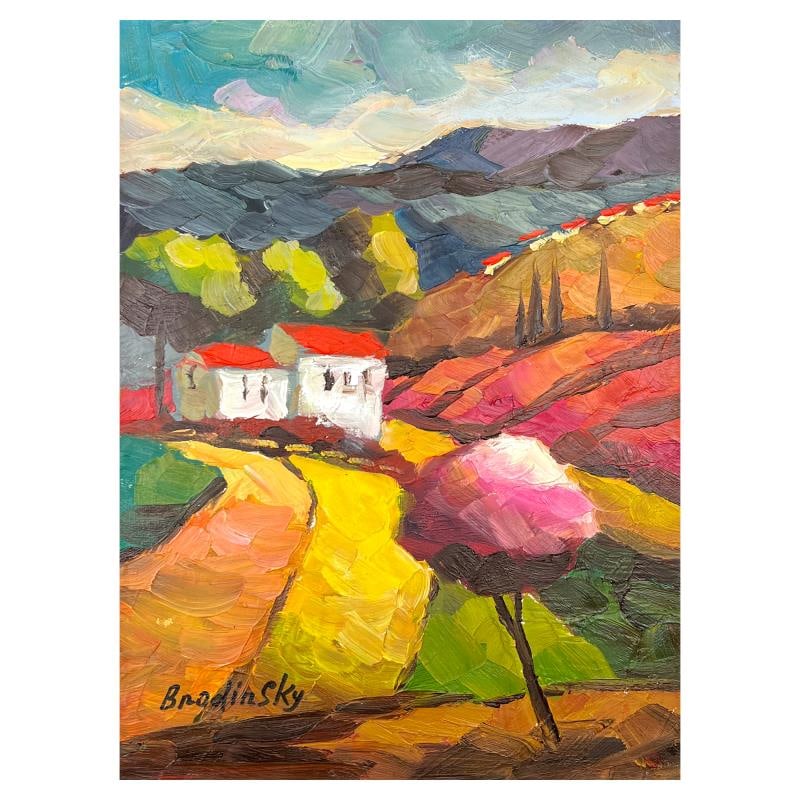 Untitled by Brodinsky Original: This is an original painting oil on canvas by Slava Brodinsky. Hand signed by the artist, this piece comes with a letter of authenticity. Measures approximately 16" x 12" (image).