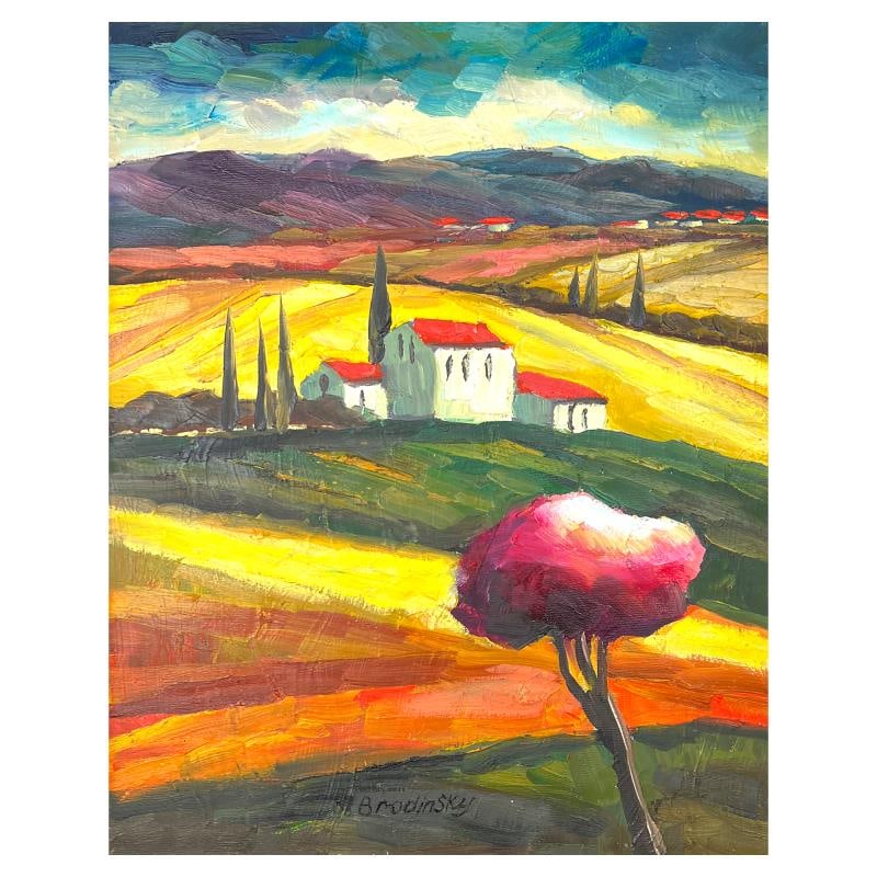 Untitled by Brodinsky Original: This is an original painting oil on canvas by Slava Brodinsky. Hand signed by the artist, this piece comes with a letter of authenticity. Measures approximately 20" x 16" (image).