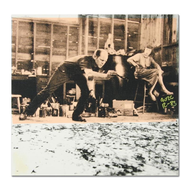 Jackson Pollock at Work by "Ringo" Daniel Funes: "Jackson Pollock at Work" is a one-of-a-kind hand-pulled silkscreen and mixed media painting on canvas by Ringo. This piece is hand signed by the artist and comes from the Andy Warhol Legacy Series. I