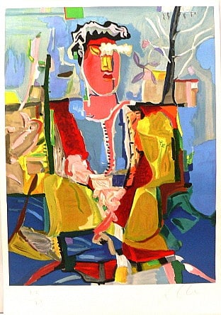 Seated Woman by Sandro Chia: Serigraph opn Paper, 32 x 24, unframed