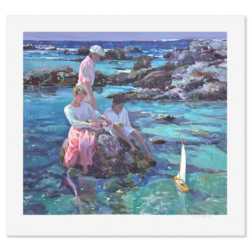Tide Pools by Hatfield, Don: "Tide Pools" is a limited edition printer's proof serigraph on paper by Don Hatfield, numbered and hand signed by the artist. Includes Letter of Authenticity. Measures approx. 33.5" x 36" (border), 28