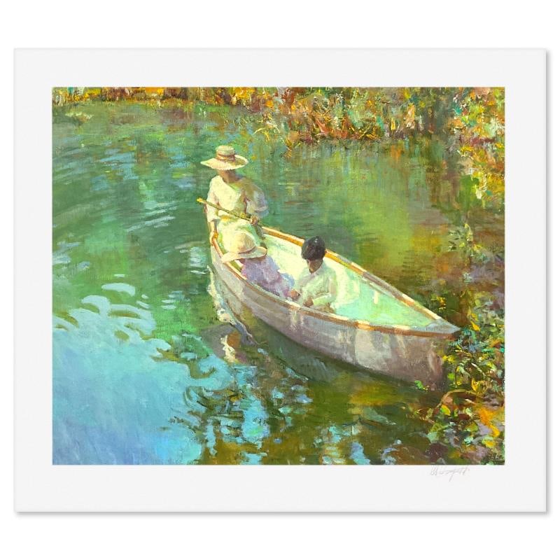 Lake Reflection by Hatfield, Don: "Lake Reflection" is a limited edition printer's proof serigraph on paper by Don Hatfield, numbered and hand signed by the artist. Includes Letter of Authenticity. Measures approx. 30.5" x 35" (border