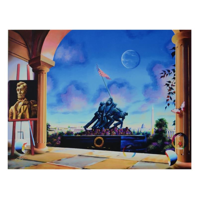 A Tribute To Our Soldiers by Ferjo,: "A Tribute To Our Soldiers" is a limited edition giclee on canvas, bearing Ferjo's authorized signature. Includes Letter of Authenticity. Measures approx. 24" x 18" (image). This item requires special