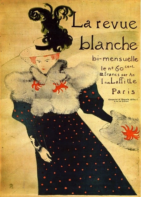 Toulouse-Lautrec - La Reveu Blanche: Artist: Toulouse-Lautrec - Title: La Reveu Blanche - Medium: Fine Art Giclee on Canvas - Image Size: Approximately 32 inches x 23 inches - Unframed on Unstretched Canvas - Biography: Today we know Hen