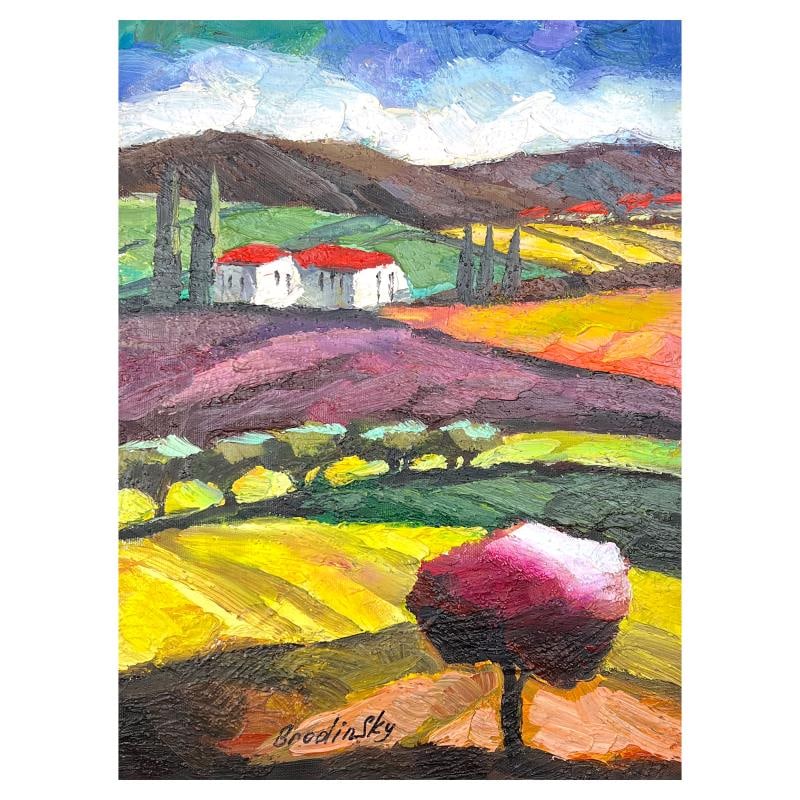 Untitled by Brodinsky Original: This is an original painting oil on canvas by Slava Brodinsky. Hand signed by the artist, this piece comes with a letter of authenticity. Measures approximately 16" x 12" (image).