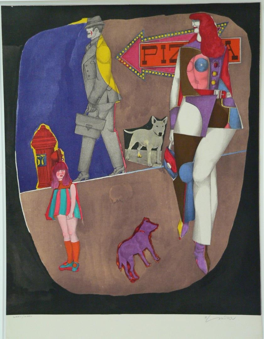 First Ave by Richard Lindner: Lithograph/Collotype on Paper, 26 x 20, unframed