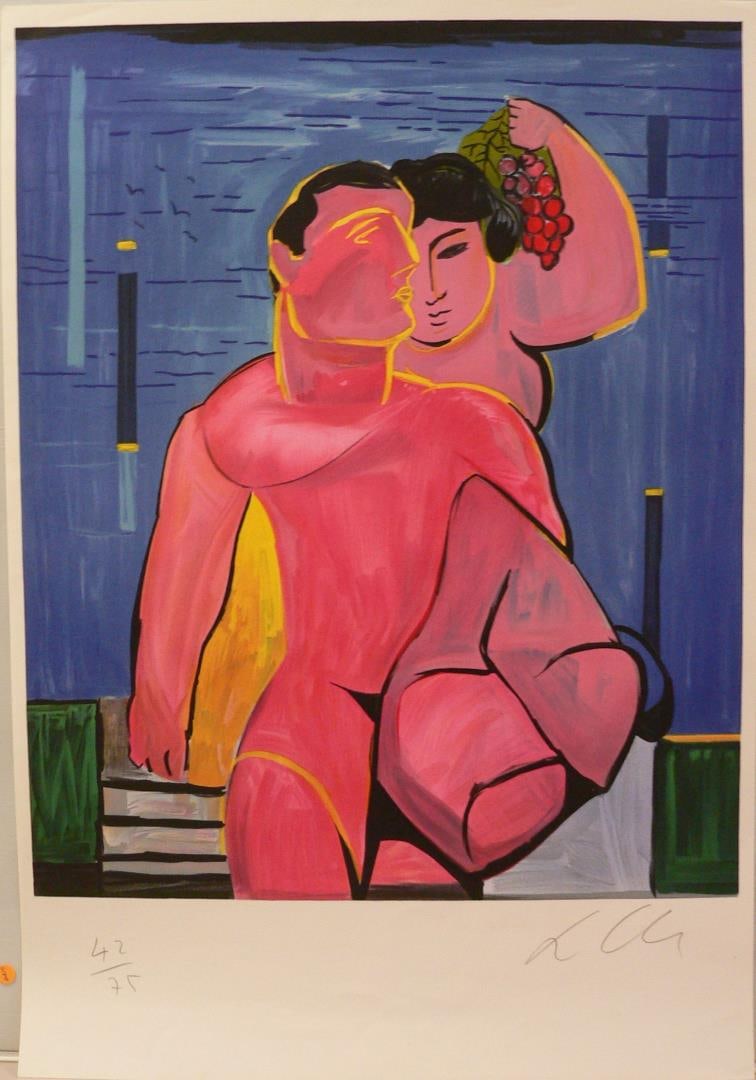 Love by Sandro Chia: Serigraph on Paper, 30 x 23, unframed