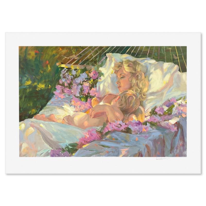 Gentle Touch by Hatfield, Don: "Gentle Touch" is a limited edition printer's proof serigraph on paper by Don Hatfield, numbered and hand signed by the artist. Includes Letter of Authenticity. Measures approx. 25.5" x 35.5" (border)