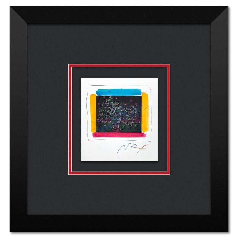 Dream I: The Blossoming by Peter Max: "Dream I: The Blossoming" is a limited edition lithograph on paper by Peter Max, numbered and hand signed by the artist. This piece comes framed. Includes Certificate of Authenticity from Peter Max St
