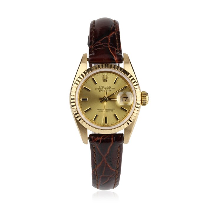 Ladies Rolex DateJust 18KT Yellow Gold Wristwatch GB676: Ladies Rolex DateJust 18KT Yellow Gold Wristwatch GB676. Good Condition! XR1022TP. One ladies, hand crafted & machine milled Rolex DateJust model wristwatch The Lady President electronically tested 18