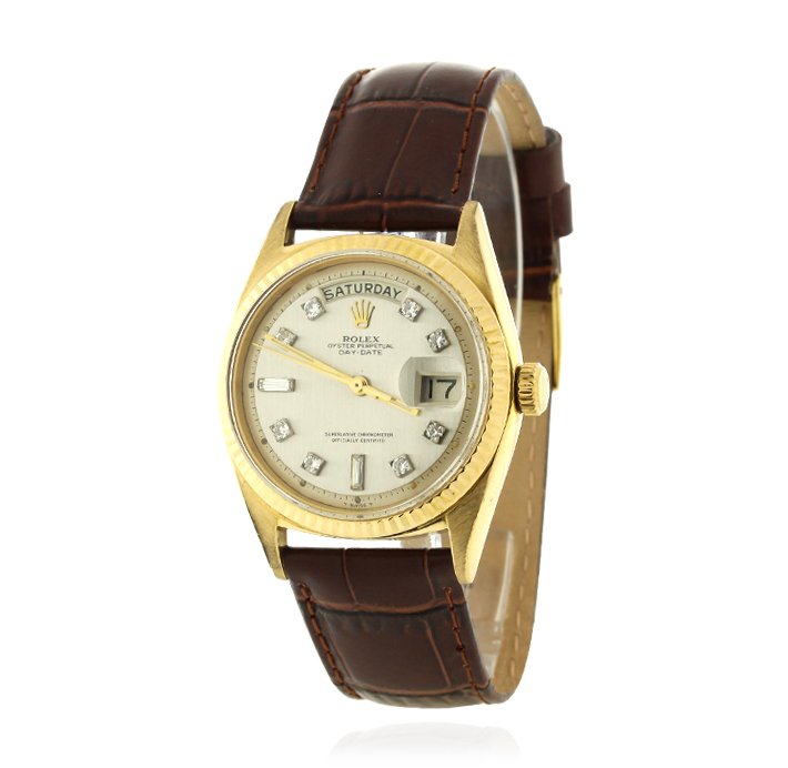 Gents Rolex Vintage 18KT Gold DayDate Wristwatch A4761: Gents Rolex Vintage 18KT Gold DayDate Wristwatch A4761. Good Condition! DC9353RS. One gents, hands crafted & machine milled vintage Rolex DayDate model wristwatch electronically tested 18KT yellow gol