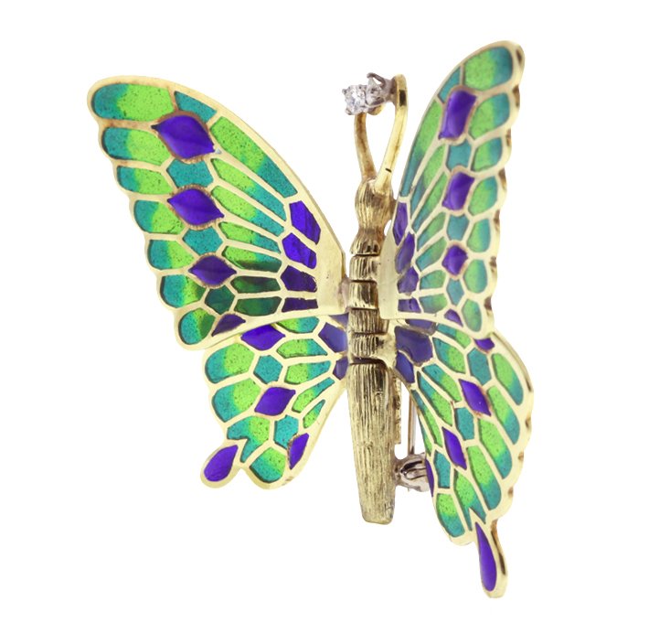 Cartier 18KT Yellow Gold and Diamond Butterfly Brooch E - 2