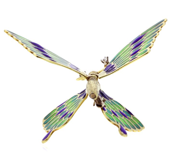 Cartier 18KT Yellow Gold and Diamond Butterfly Brooch E - 3