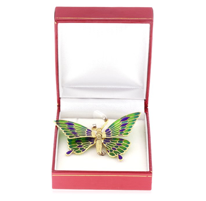 Cartier 18KT Yellow Gold and Diamond Butterfly Brooch E - 5
