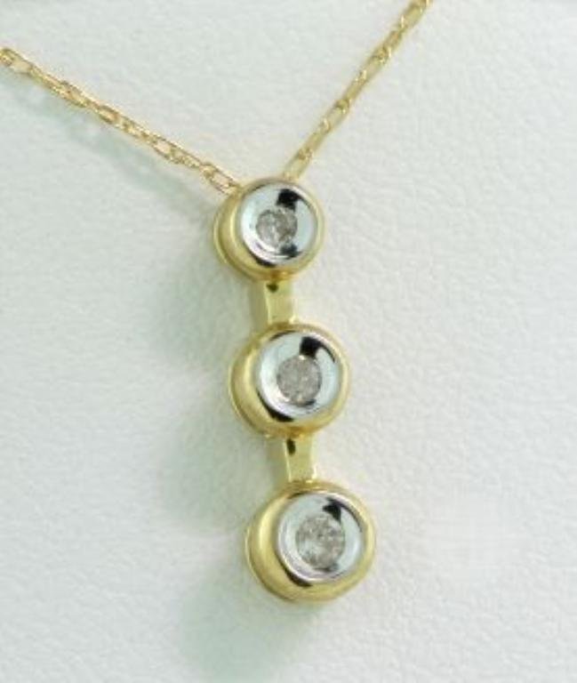 10KT Yellow Gold Diamond Pendant 1/15ct RTJ210