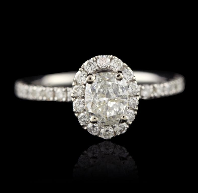 14KT White Gold 1.54ctw White Diamond Ring A4865: 14KT White Gold 1.54ctw White Diamond Ring A4865. Great Condition! QB4002DE. One electronically tested 14KT white gold ladies cast diamond ring with a bright polish finish. Condition is new, good work