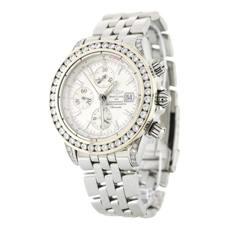 Gents Breitling Stainless Steel Chronomat Evolution: Gents Breitling Stainless Steel Chronomat Evolution Watch JP3. Good Condition! CW1056HI. One gents, Breitling Chronomat Evolution wristwatch electronically tested stainless steel, Case: 43.70gm diamet