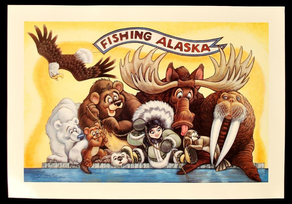 Fishing Alaska by G.R. Cassarino Walt Disney Artist: Fishing Alaska by G.R. Cassarino Walt Disney Artist AP639 Excellent Condition! HF72HA. You haven't seen "Wildlife" until you've seen Cassarino. Former Walt Disney Artist G.R. Cassarino utilizes the st