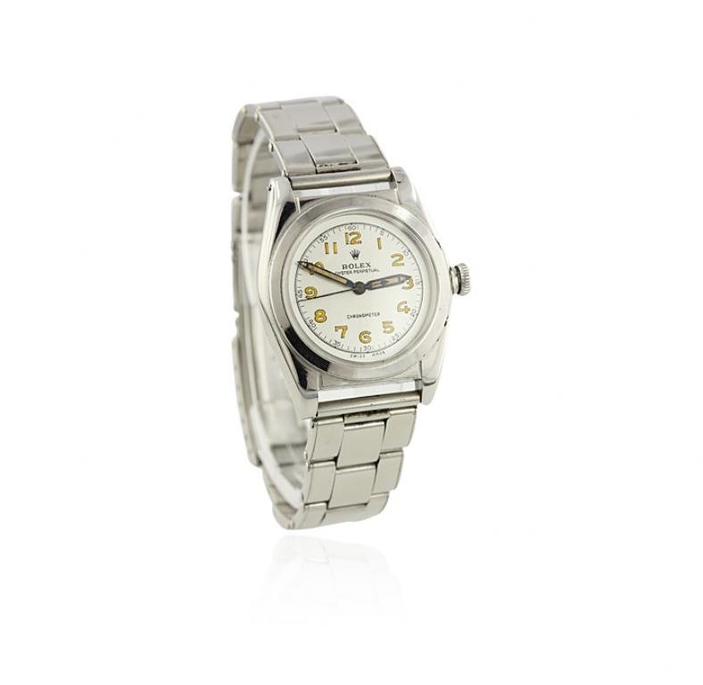 Vintage Rolex Stainless Steel Oyster Perpetual: Vintage Rolex Stainless Steel Oyster Perpetual Wristwatch A4173. Good Condition! XF6091YK. One, Vintage (World War II Era) Rolex Stainless Steel Oyster Perpetual wristwatch electronically tested, Circ