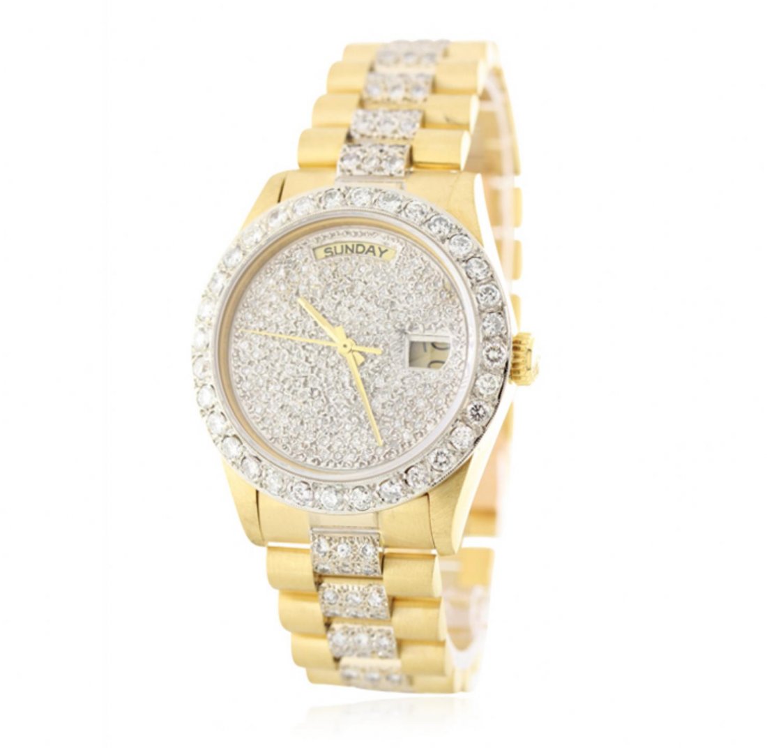 Gents Rolex 18KT Gold Super President Style DayDate: Gents Rolex 18KT Gold Super President Style DayDate Wristwatch A4950. Good Condition! JD10051XC. One gents, hand crafted and machine milled Rolex DayDate model wristwatch the President electronically