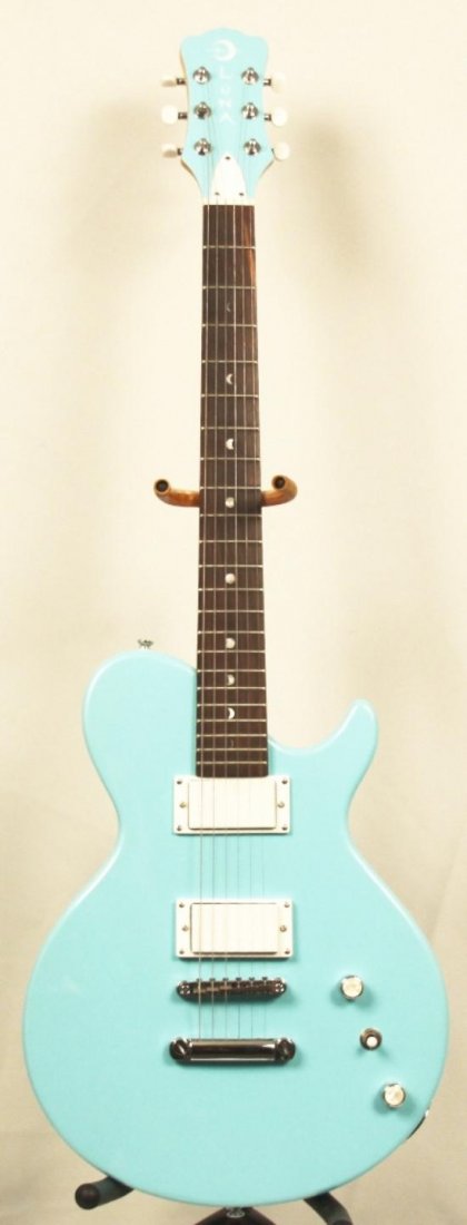 Luna 6-String Sea Foam Colored GUI34: Luna 6-String Sea Foam Colored GUI34. New Condition! NH703LG. Luna 6-string sea foam colored. New store Demo with 2 noiseless humbucking pickups.