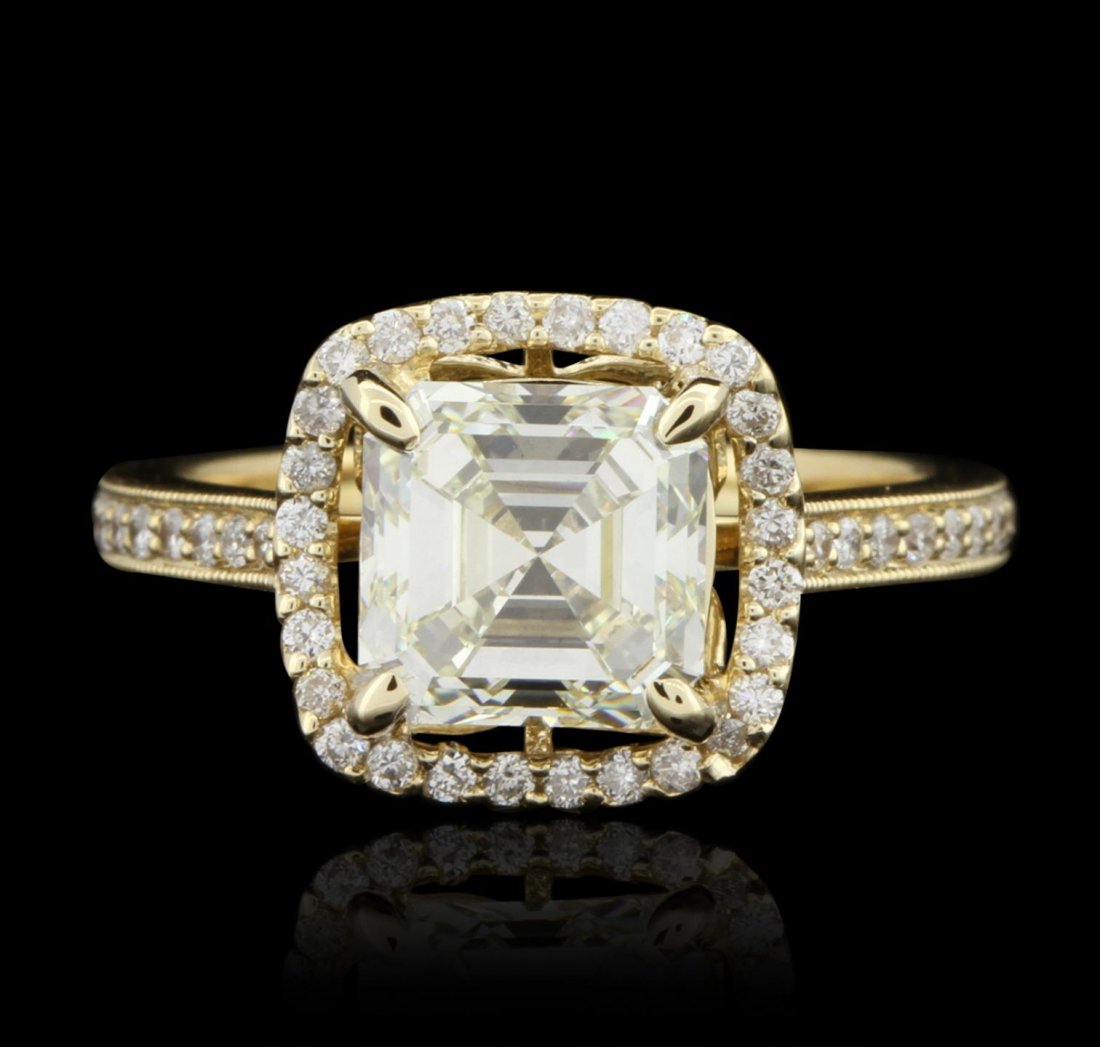 14KT Yellow Gold 2.61ct VS-2/Light Yellow Diamond Ring: 14KT Yellow Gold 2.61ct VS-2/Light Yellow Diamond Ring A5854. Great Condition! UT6009RS. One electronically tested 14KT yellow gold ladies cast & assembled diamond unity ring. Condition is new, good w