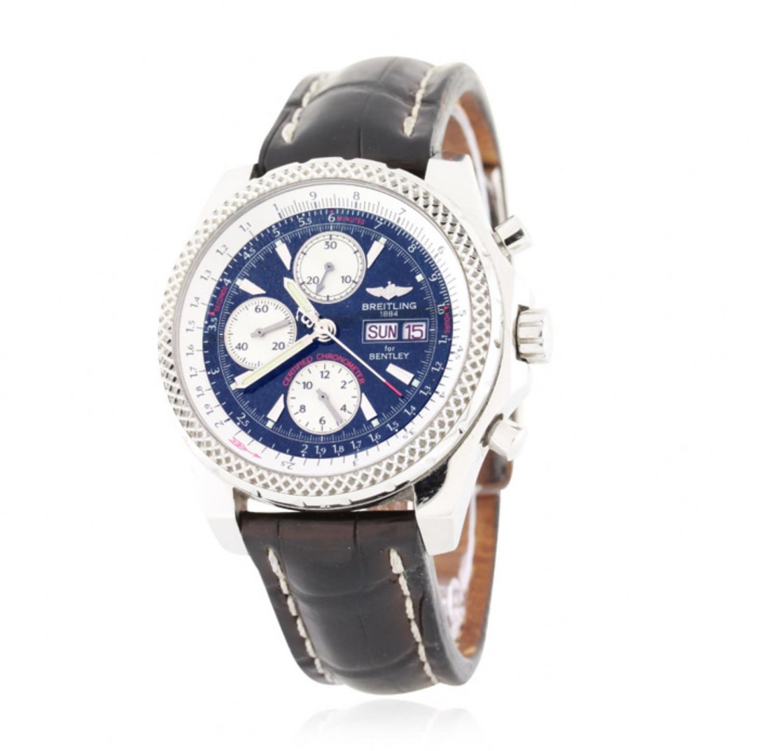 Gents Breitling Bentley Edition Wristwatch JP10: Gents Breitling Bentley Edition Wristwatch JP10. Great Condition! DR1524KX. One gents stainless steel Breitling Bentley Motors Special Edition certified chronometer featuring: a stainless steel case,