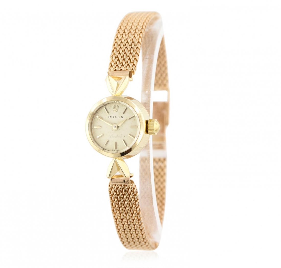 Ladies Rolex 18KT Yellow Gold Vintage Wristwatch GB3402: Ladies Rolex 18KT Yellow Gold Vintage Wristwatch GB3402. Average Condition! ZF5081FK. One ladies, cast & assembled Vintage Rolex wristwatch electronically tested, Case: 15mm diameter 18KT yellow gold,