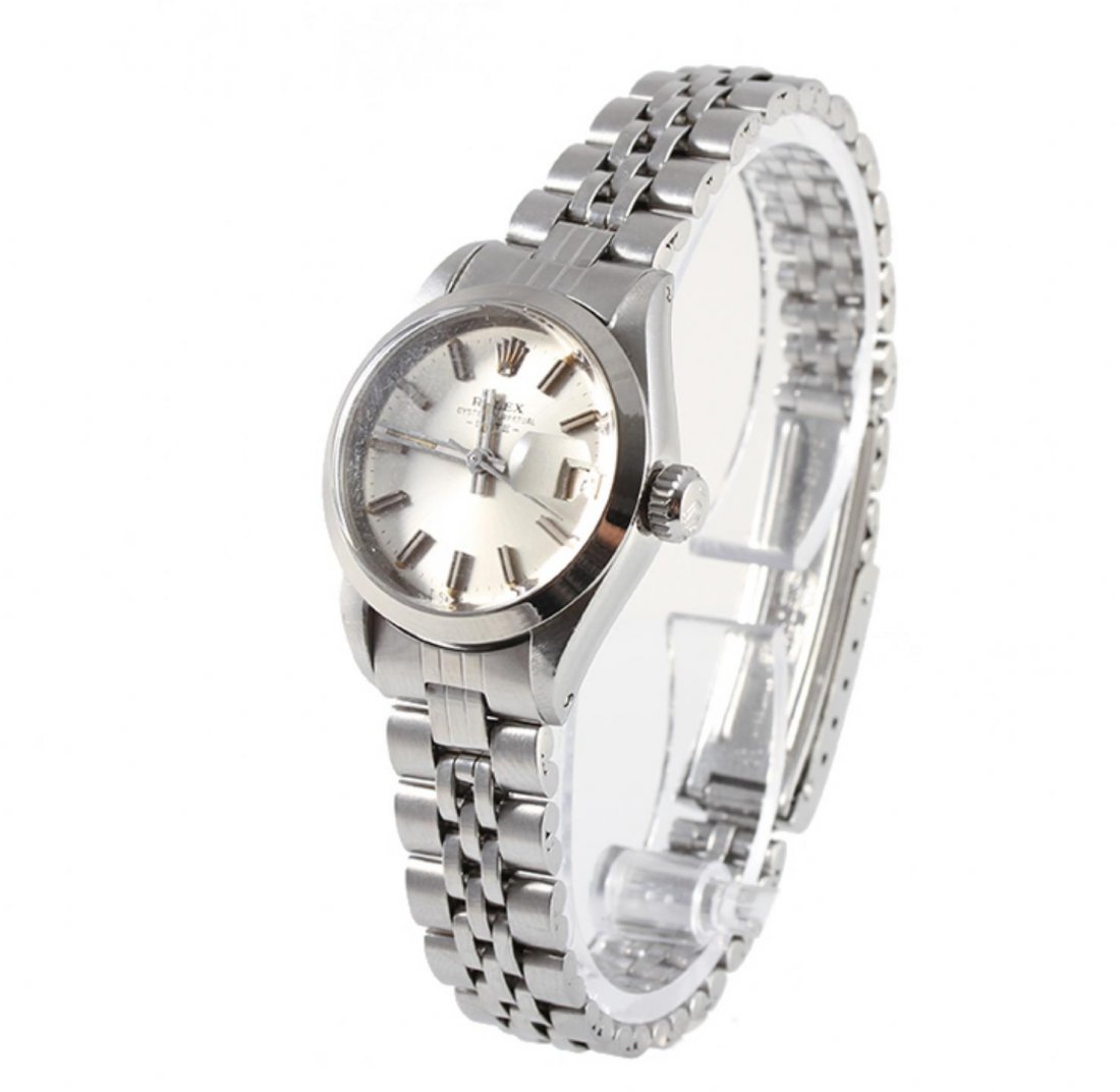 Ladies Stainless Steel Rolex Date Model Wristwatch: Ladies Stainless Steel Rolex Date Model Wristwatch BD398. Average Condition! WD1061HG. One ladies, hand crafted & machine milled Rolex Date Model Stainless Steel wristwatch electronically tested, Case