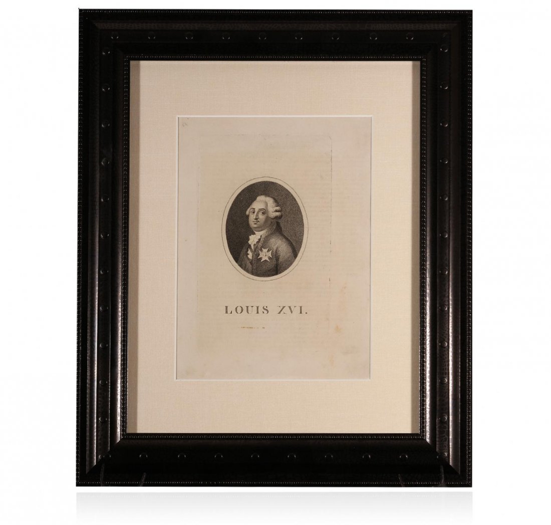 Two Antique Engravings -King Louis XVI and Samuel Aiken: Two Antique Engravings -King Louis XVI and Samuel Aiken ED1797. Good Condition! MC651AB. Two Antique engravings in very good estate condition. 1 - Framed antique counter-revolutionary engraving of Kin